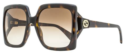 Gucci Square Sunglasses GG0876S 002 Dark Havana 60mm 